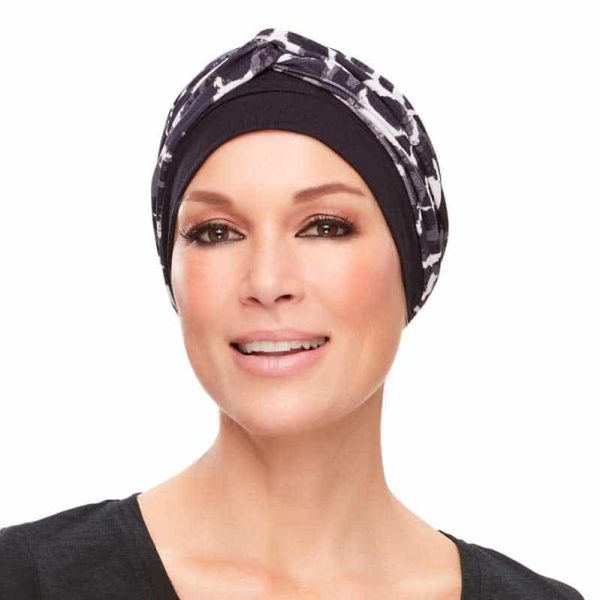 softie accent headband by jon renau is worn over turbans for cancer patients and alopecia