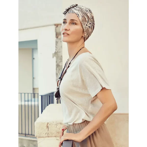 Lotus Turban - Beige Ornaments Headwear by Christine